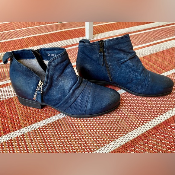 Miz Mooz | Shoes | Miz Mooz Slinky Sapphire Blue Ankle Boots Leather ...